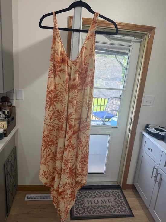 Harlow & Rose Dresses & Skirts - Women’s Cream and Rust Tropical Print jumpsuit